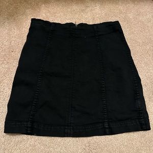 Free People Black denim tube skirt